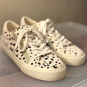 Madewell MWL Sidewalk Low-Top Sneakers in Spatter-Painted Calf Hair, Size 8